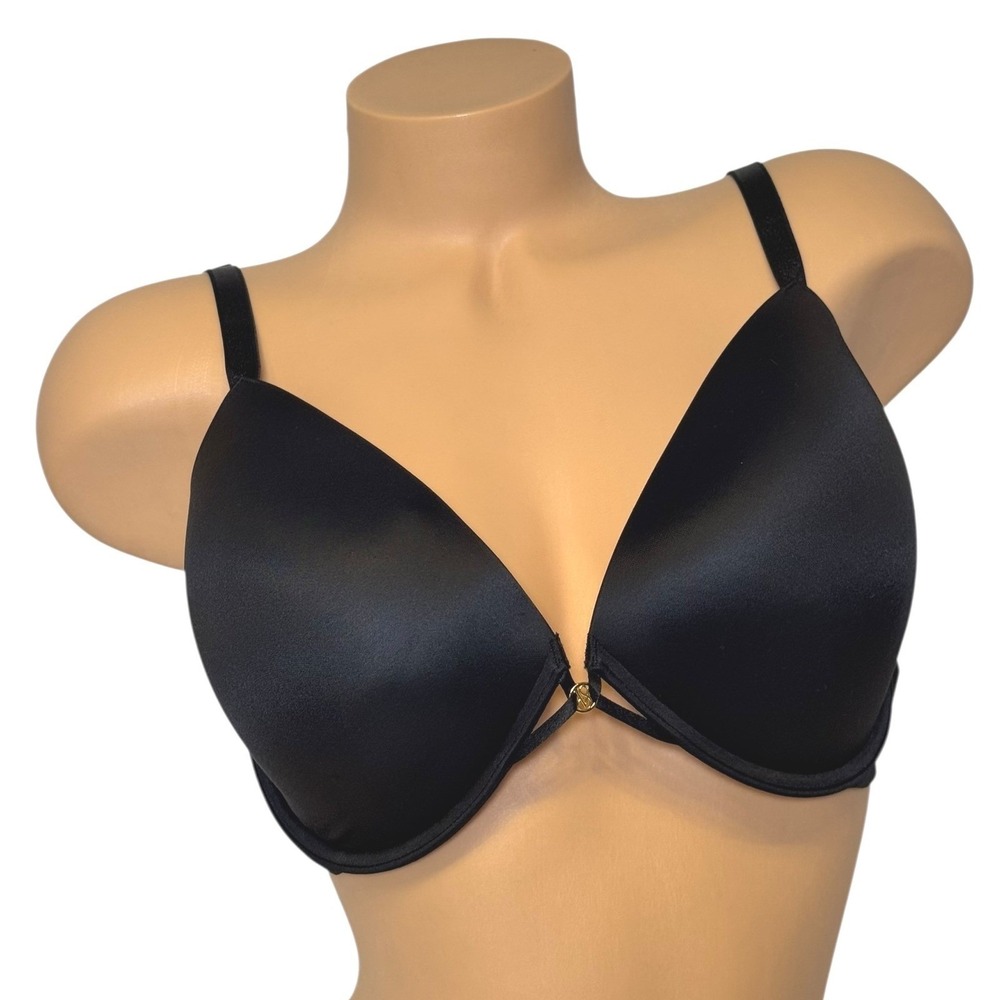 Victoria's Secret 44C VERY SEXY Smooth Lightly Lined Plunge Demi Bra Black